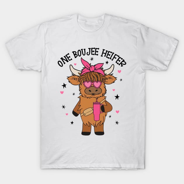 One Boojee Heifer Highland Cow Tumbler Farm Animal Valentine T-Shirt by jadolomadolo